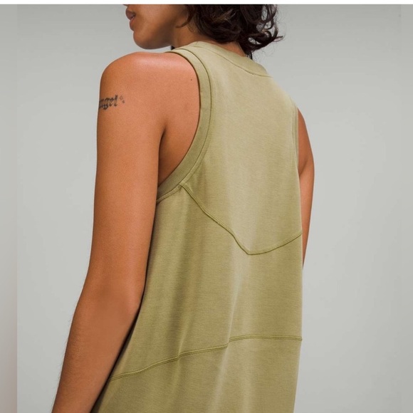 Lululemon Softstreme Back In Action Dress Size 14 Bronze Green - Picture 3 of 12